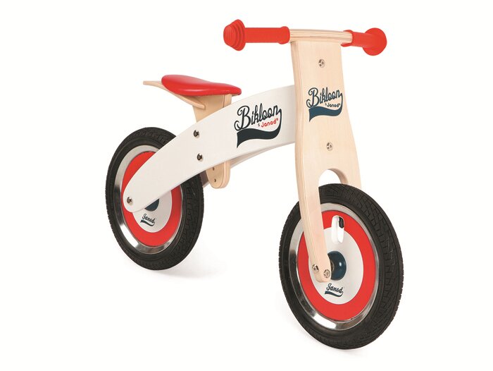 Houten loopfiets -JANOD- rood/wit