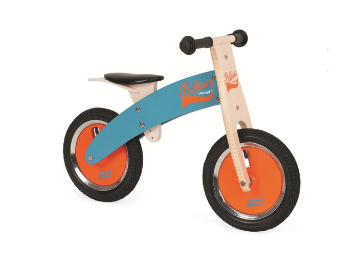 Houten loopfiets -JANOD- blauw/oranje