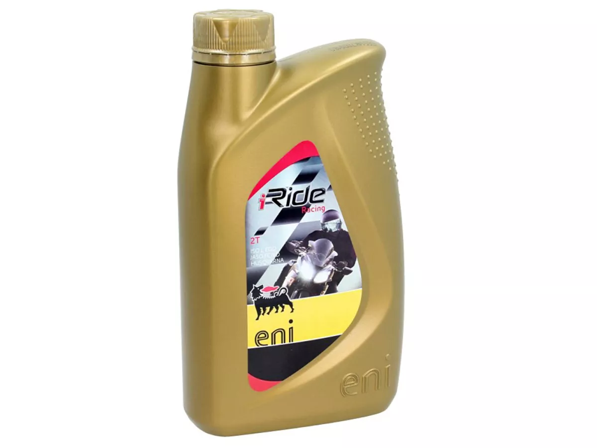 Aceite -ENI (AGIP) I-Ride Racing- 2 tiempos sintético - 1000ml - también para inyectores de combustible / Purejet / Di-Tech / catalizador