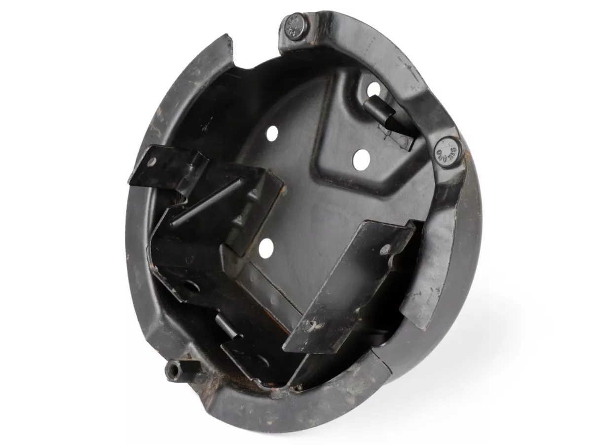 Spare wheel holder with battery holder (under side cover left) -LML (NOS)- LML Sensation also suitable for Vespa PK50XL2, PK50 HP, PK125XL2
