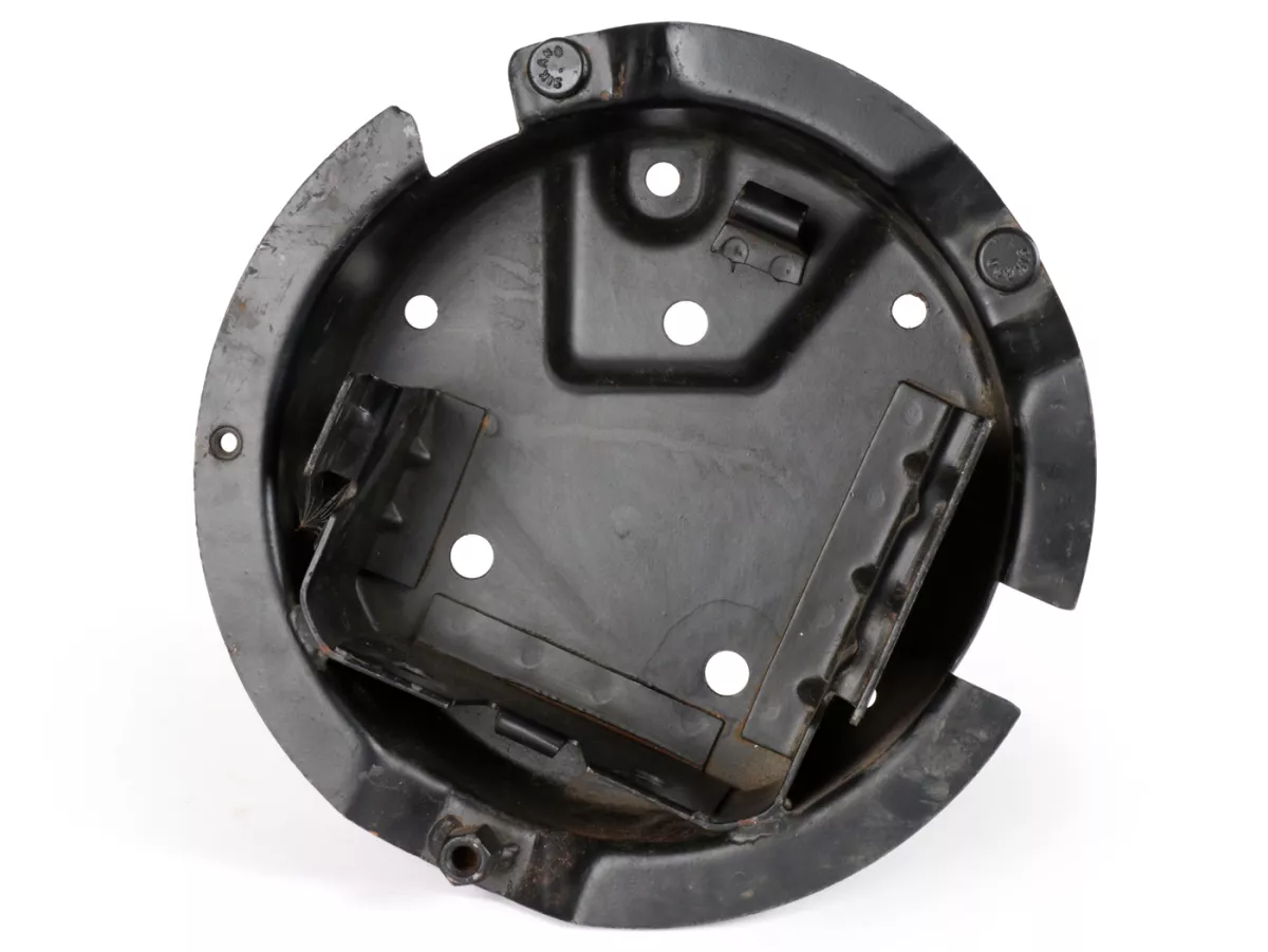 Spare wheel holder with battery holder (under side cover left) -LML (NOS)- LML Sensation also suitable for Vespa PK50XL2, PK50 HP, PK125XL2