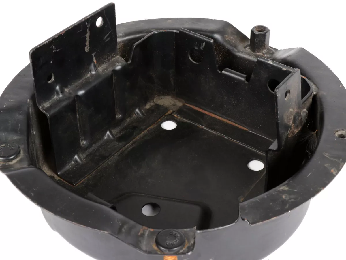 Spare wheel holder with battery holder (under side cover left) -LML (NOS)- LML Sensation also suitable for Vespa PK50XL2, PK50 HP, PK125XL2