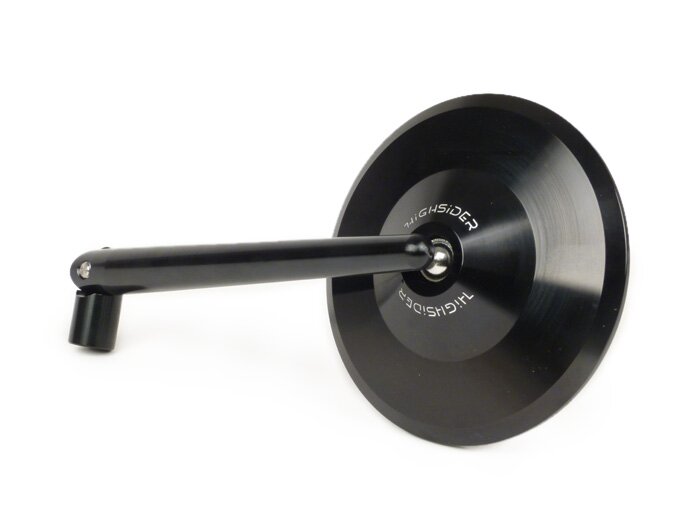 Cermin -HIGHSIDER Montana- CNC - Ø = 100mm, dapat disesuaikan - hitam - kaca berwarna - E-mark