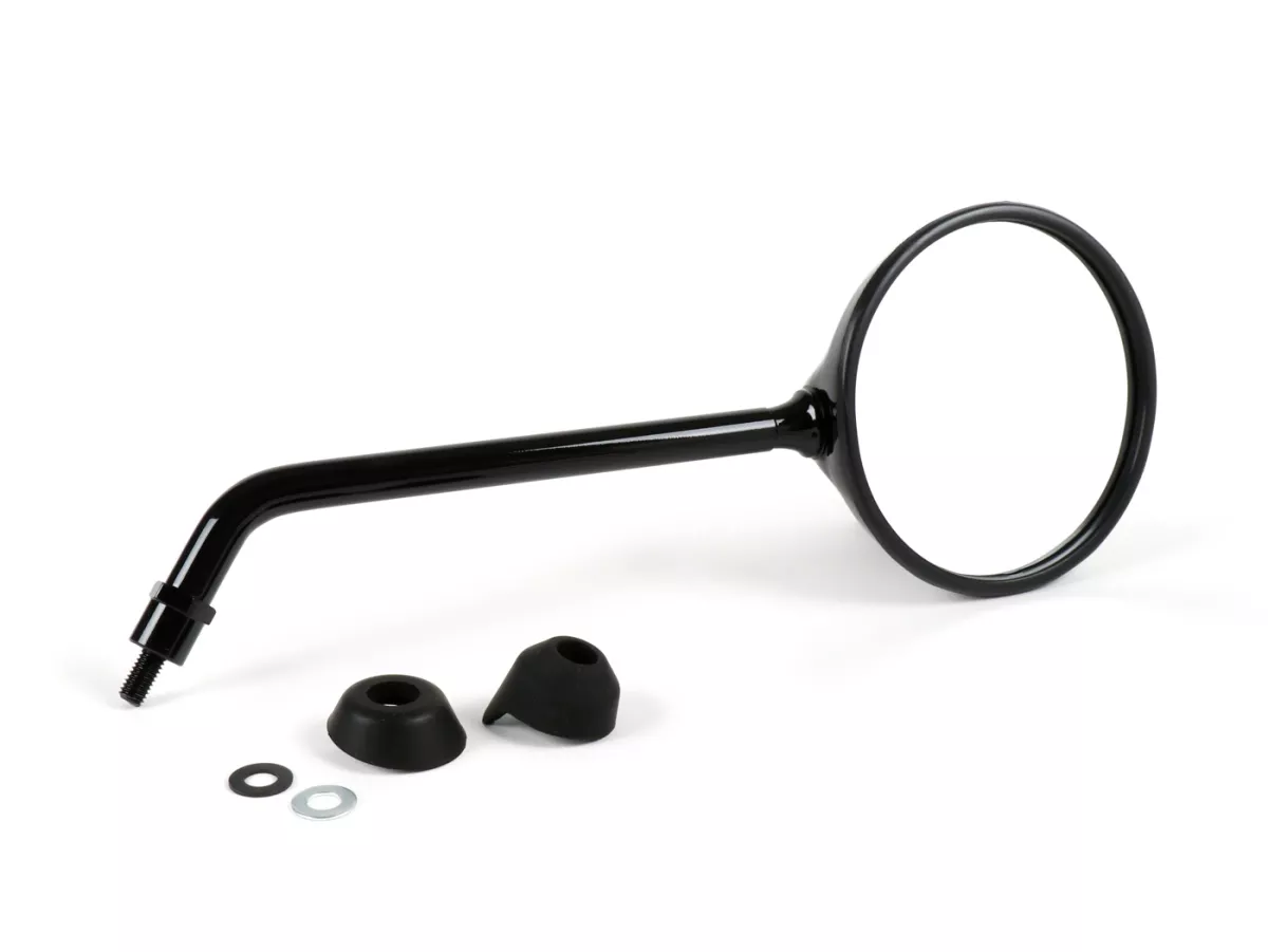 Mirror -MOTO NOSTRA- Vespa GTS 125-250-300, GTL 125 (ZAPM 31101) - glossy black - rhs/lhs - M8 right-hand thread