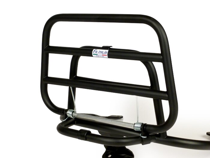 Rear rack, fold down -FA ITALIA- Vespa Primavera 50 (ZAPC53100, ZAPC53200), Vespa Primavera 125 (ZAPM81100), Vespa Primavera 150 (ZAPM81200), Vespa Sprint 50 (ZAPC53101, ZAPC53201), Vespa Sprint 125 (RP8M82111, ZAPM81300, ZAPM81301) - matt black