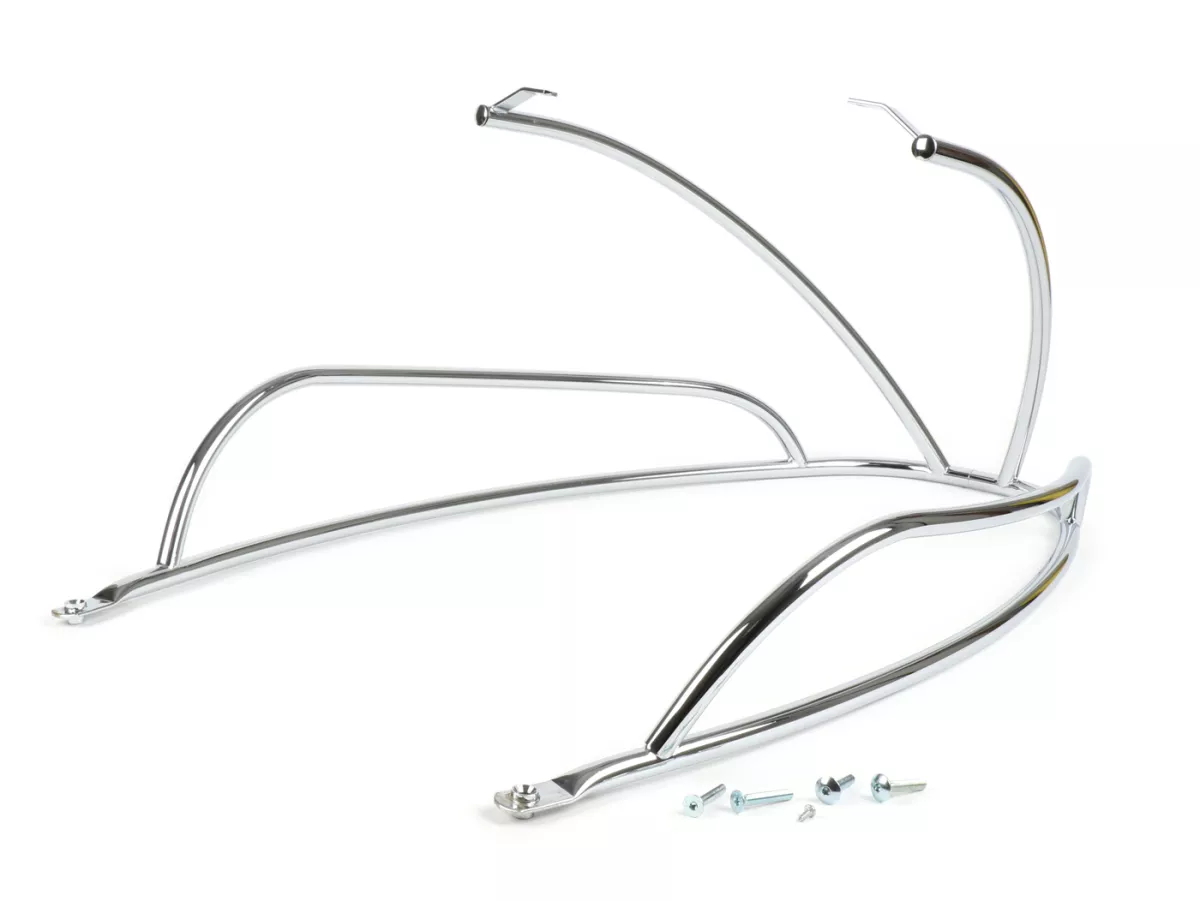 Rear crash bar -FA ITALIA- Vespa Primavera 50 (ZAPC53100, ZAPC53200), Vespa Primavera 125 (ZAPM81100), Vespa Primavera 150 (ZAPM81200), Vespa Sprint 50 (ZAPC53101, ZAPC53201), Vespa Sprint 125 (RP8M82111, ZAPM81300, ZAPM81301) - chrome