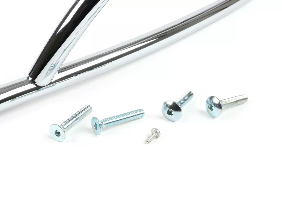 Rear crash bar -FA ITALIA- Vespa Primavera 50 (ZAPC53100, ZAPC53200), Vespa Primavera 125 (ZAPM81100), Vespa Primavera 150 (ZAPM81200), Vespa Sprint 50 (ZAPC53101, ZAPC53201), Vespa Sprint 125 (RP8M82111, ZAPM81300, ZAPM81301) - chrome