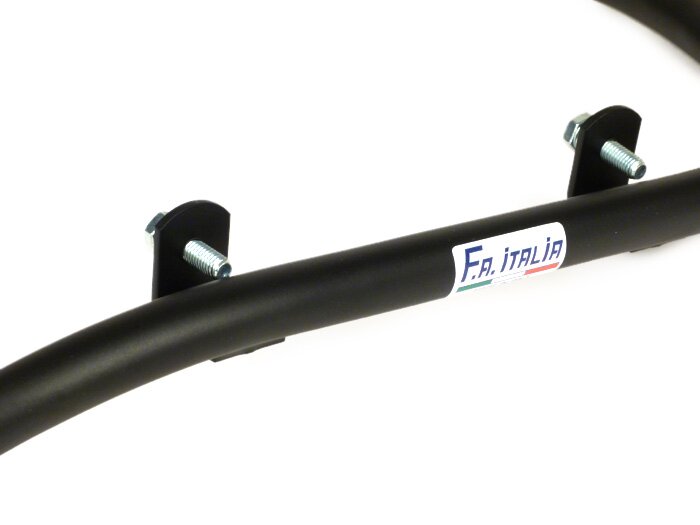 Voorbumper -FA ITALIA- Vespa Primavera 50 (ZAPC53100, ZAPC53200), Vespa Primavera 125 (ZAPM81100), Vespa Primavera 150 (ZAPM81200), Vespa Sprint 50 (ZAPC53101, ZAPC53201), Vespa Sprint 125 (RP8M82111, ZAPM81300, ZAPM81301) - mat zwart