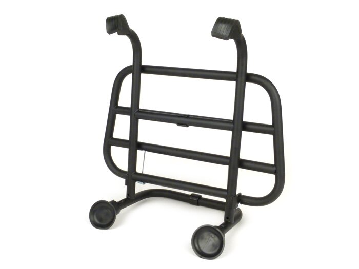 Front rack, fold down -FA ITALIA- Vespa Smallframe V50, PV125, ET3, Vespa Largeframe Rally180, Vespa Rally200, Sprint150, TS125, GT125, GTR125 - black