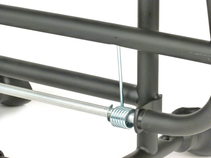 Front rack, fold down -FA ITALIA- Vespa Smallframe V50, PV125, ET3, Vespa Largeframe Rally180, Vespa Rally200, Sprint150, TS125, GT125, GTR125 - black