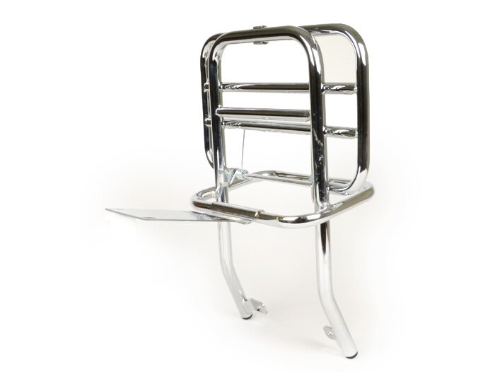 Rear rack, fold down -FA ITALIA reinforced Ø20mm- Vespa PX80, PX125, PX150, PX200 - chromed
