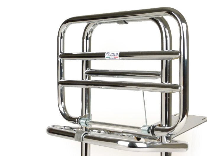 Rear rack, fold down -FA ITALIA reinforced Ø20mm- Vespa PX80, PX125, PX150, PX200 - chromed