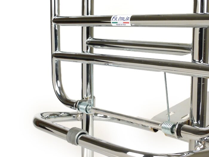 Rear rack, fold down -FA ITALIA reinforced Ø20mm- Vespa PX80, PX125, PX150, PX200 - chromed