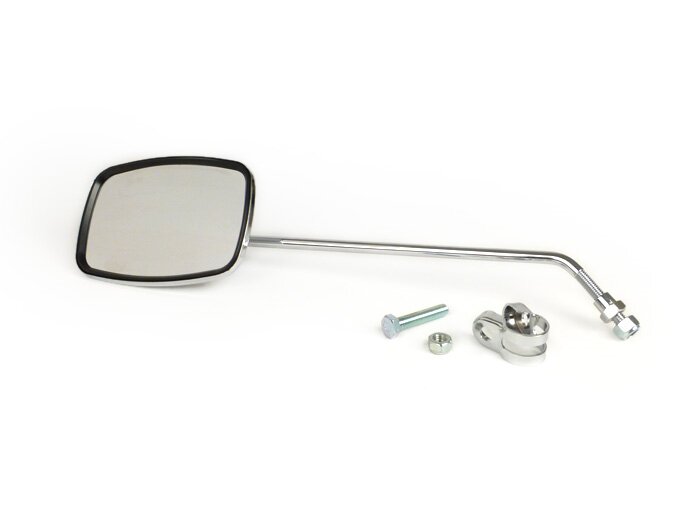 Mirror -CASA LAMBRETTA- rectangular - length stem 320mm, 119x82mm, adjustable bar - chrome