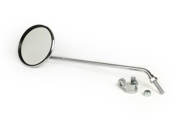 Mirror -CASA LAMBRETTA- round - length stem 320 mm, diameter 110 mm, adjustable bar - chrome