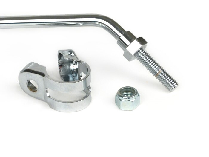Mirror -CASA LAMBRETTA- round - length stem 320 mm, diameter 110 mm, adjustable bar - chrome