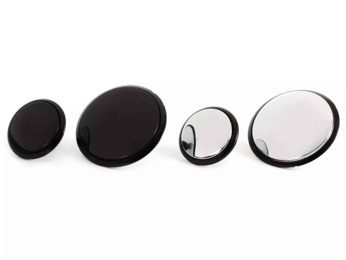 Cover-Set for mirror hole - blind plug -  antenna hole - hole Cover-Set -UNIVERSAL- black - Ø=22mm (Vespa PK/PX/GTS)