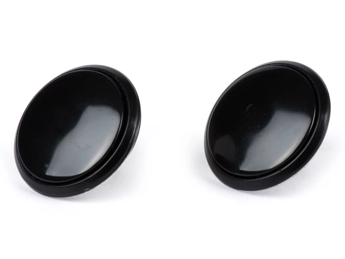 Cover-Set for mirror hole - blind plug -  antenna hole - hole Cover-Set -UNIVERSAL- black - Ø=22mm (Vespa PK/PX/GTS)