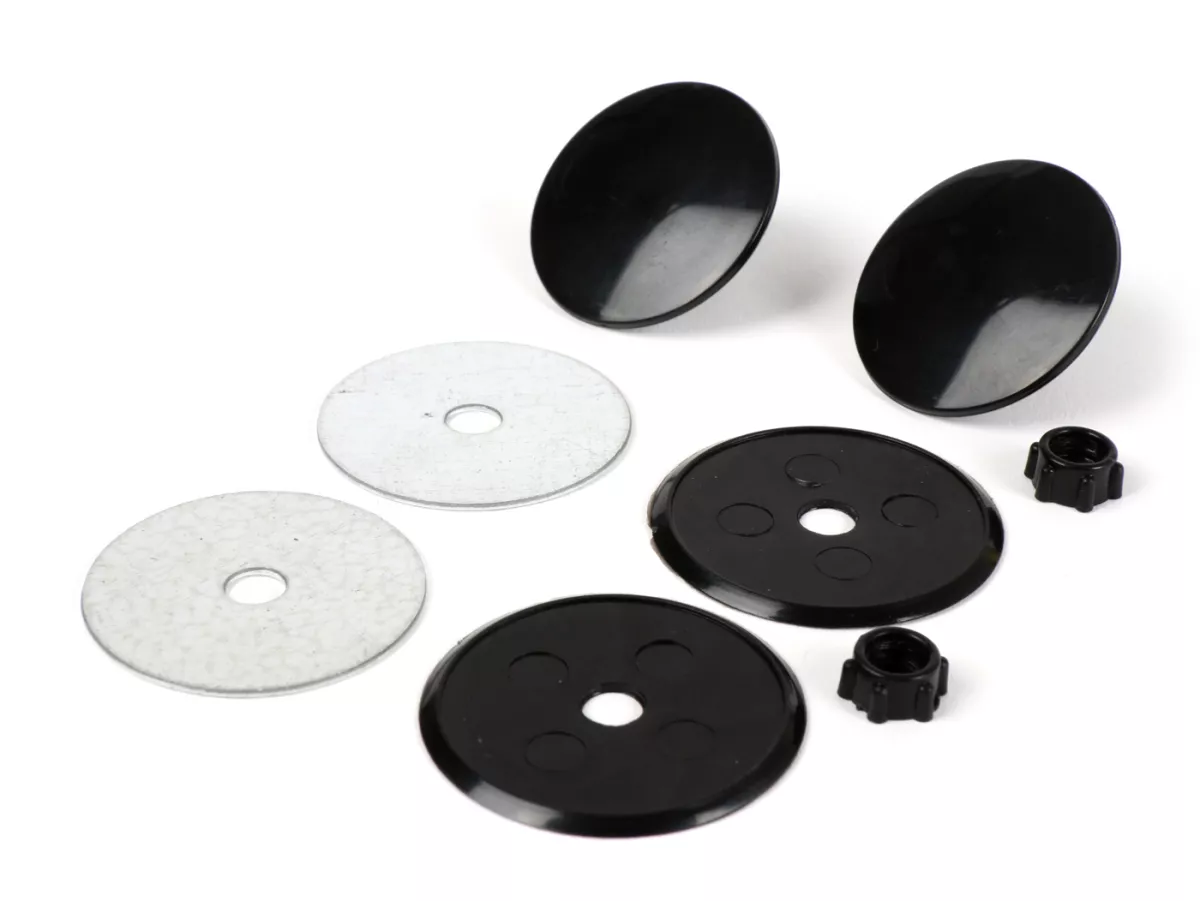 Cover-Set for mirror hole - blind plug -  antenna hole - hole Cover-Set -UNIVERSAL- black - Ø=32mm (Vespa GT/GTS 125-300)