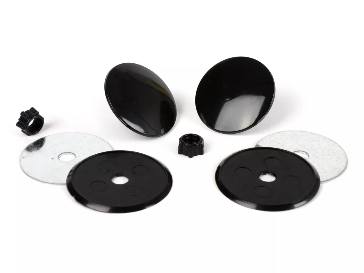 Cover-Set for mirror hole - blind plug -  antenna hole - hole Cover-Set -UNIVERSAL- black - Ø=32mm (Vespa GT/GTS 125-300)