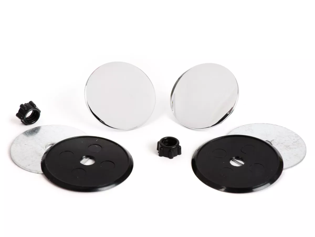 Set tutup penutup lubang cermin - steker buta - lubang udara - lubang - penutup -UNIVERSAL- krom - Ø = 32mm (Vespa GT/GTS 125-300)