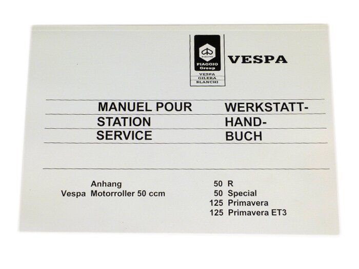 Buku panduan bengkel -VESPA- Vespa 50 R, 50 Special, Primavera 125, ET3