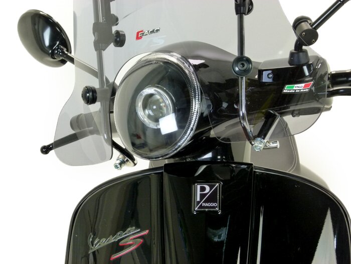 Parabrisas -FACO 245-420x560mm, Twin Screen- Vespa GT, GTL, GTS, GTS Super 125-300ccm - ajustable, incl. material de montaje