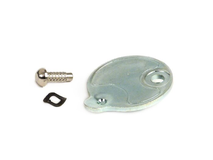 Lenkschlossblende -OEM QUALITÄT, Rund Ø=22mm, Niet Ø=2,7mm- Vespa V50 L (V5A1T bis 580000), V50 N (V5A1T bis 236000), V90 (V9A1T bis 31300), PV125 (VMA2T bis 28959)