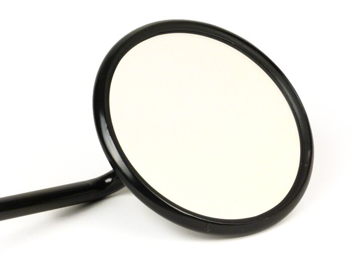 Mirror -CUPPINI w/o bracket- Vespa 160mm, Ø=100mm, E2 (E-mark), M10x1,25mm, black - right hand side