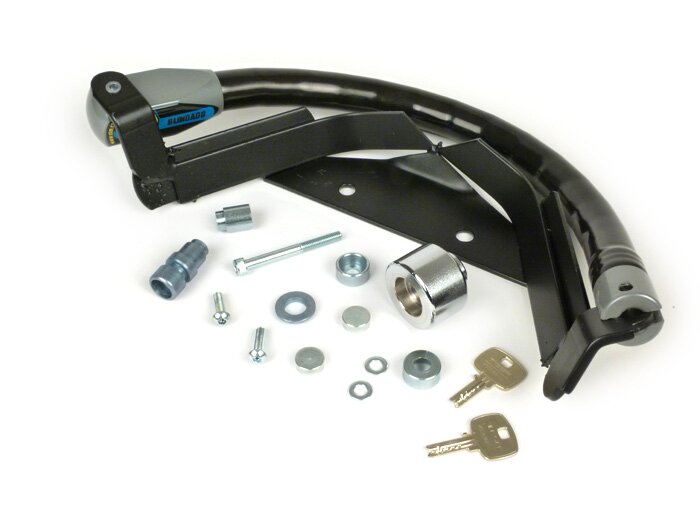 Steering lock -CLM Blindado- Vespa GT125, GT200, GTL125, GTL200, GTS125, GTS250, GTS300, GTV125, GTV250, GTV300 - anti-theft, mounting on handlebar