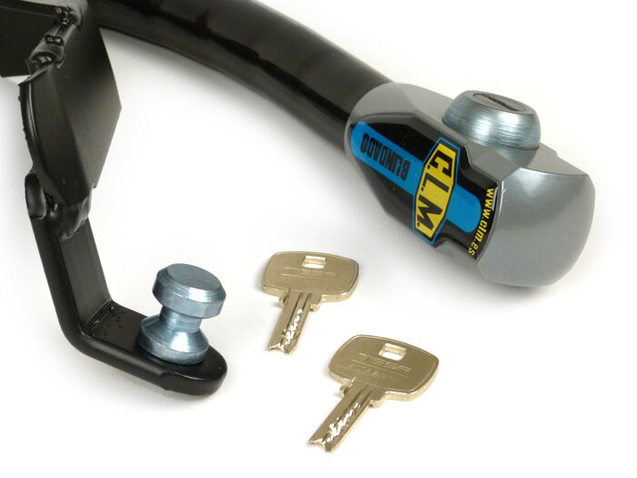 Steering lock -CLM Blindado- Vespa GT125, GT200, GTL125, GTL200, GTS125, GTS250, GTS300, GTV125, GTV250, GTV300 - anti-theft, mounting on handlebar