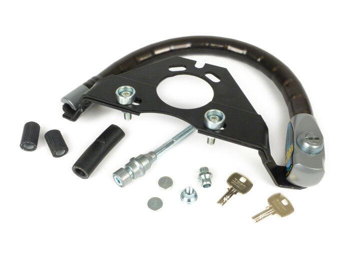 Steering lock -CLM Blindado-Vespa PX, T5 125cc, Sprint, GT, GTR, TS, Rally, Super, GS160, SS180, VNA, VNB, VBA, VBB, GL150 - anti-theft, mounting on handlebar