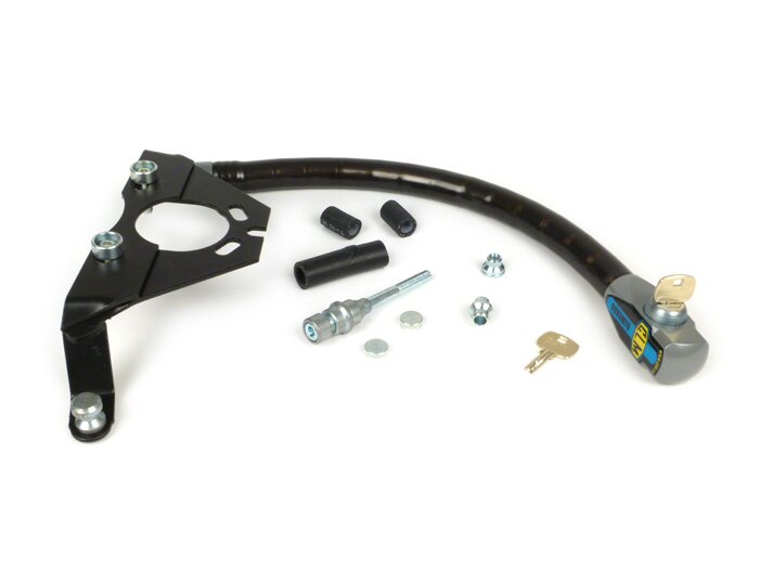 Steering lock -CLM Blindado-Vespa PX, T5 125cc, Sprint, GT, GTR, TS, Rally, Super, GS160, SS180, VNA, VNB, VBA, VBB, GL150 - anti-theft, mounting on handlebar