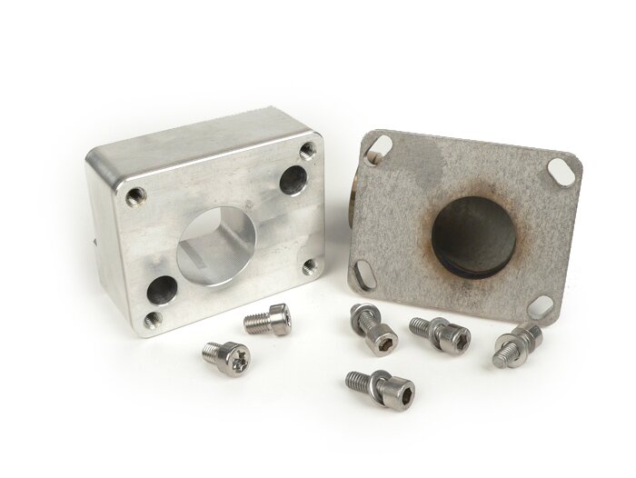 Intake manifold -Katup putar MRP - Vespa Largeframe PX, Rally, Sprint, Cosa, T5 125cc - Øi = 30mm - AW = Ø34mm (karburator Ø28-30mm - PHBH, VHSH, PWK28, TMX30, Smartcarb 26-28)