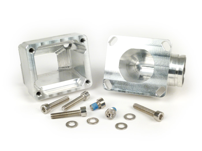 Intake manifold -MRP diafragma CNC SHORTY- Vespa Largeframe PX, Rally, Sprint, Cosa, T5 125cc - Øi = 30mm - AW = Ø34mm (karburator Ø28-30mm - PHBH, VHSH, PWK28, TMX30, Smartcarb 26-28)