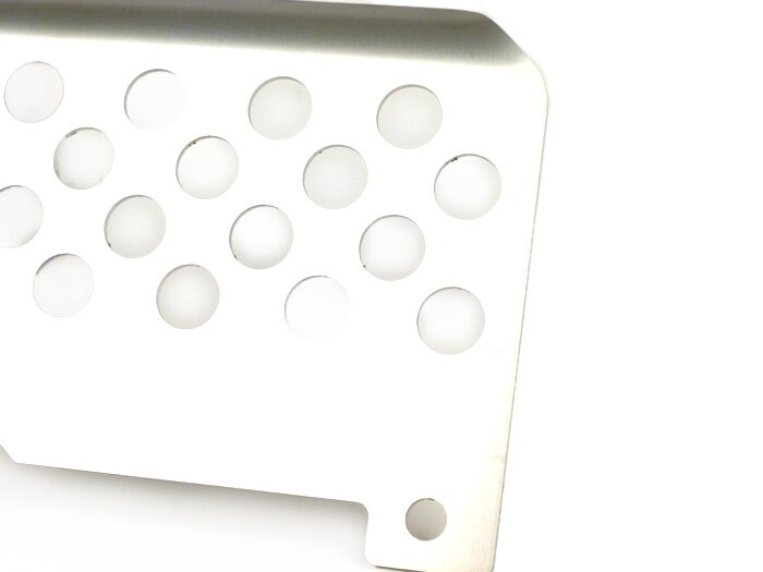 Splash plate center stand -TD-Customs- Lambretta (Serie 3), LIS, SX, TV (Serie 3), DL, GP - vented- stainless steel