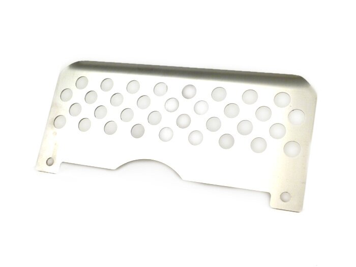Splash plate center stand -TD-Customs- Lambretta (Serie 3), LIS, SX, TV (Serie 3), DL, GP - vented- stainless steel