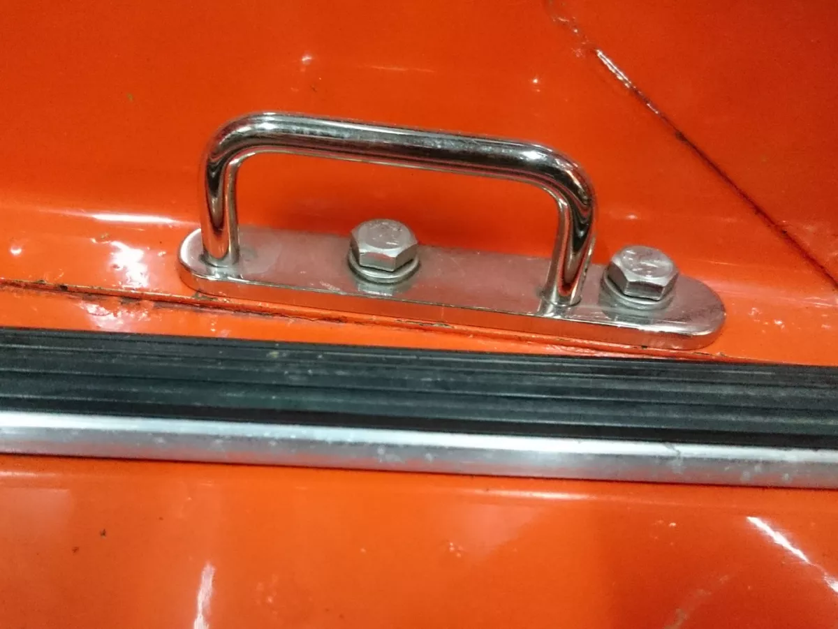 Juego de ojales para maletas -TD-Customs- Vespa PX, Sprint, Rally, T5 125cc, PK, V50, PV125, ET3, VNB - acero inoxidable