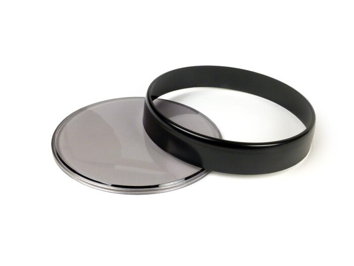 Speedo lens set -SCOOTER-CENTER- Vespa Ø=105mm - Vespa PX EFL (1984-), PK XL1, GT 250 i.e. 60 (ZAPM451), GTV 125 (ZAPM313), GTV 250 (ZAPM451), GTV 300 (ZAPM452) - black bezel - smoked lens