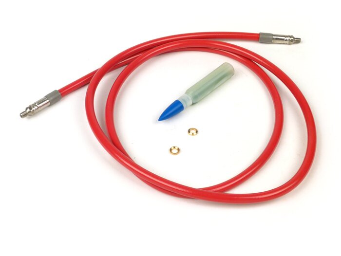 Latiguillo de freno -SPIEGLER MODULAR (sin racores)- Vespa, Lambretta - rojo - 1320mm