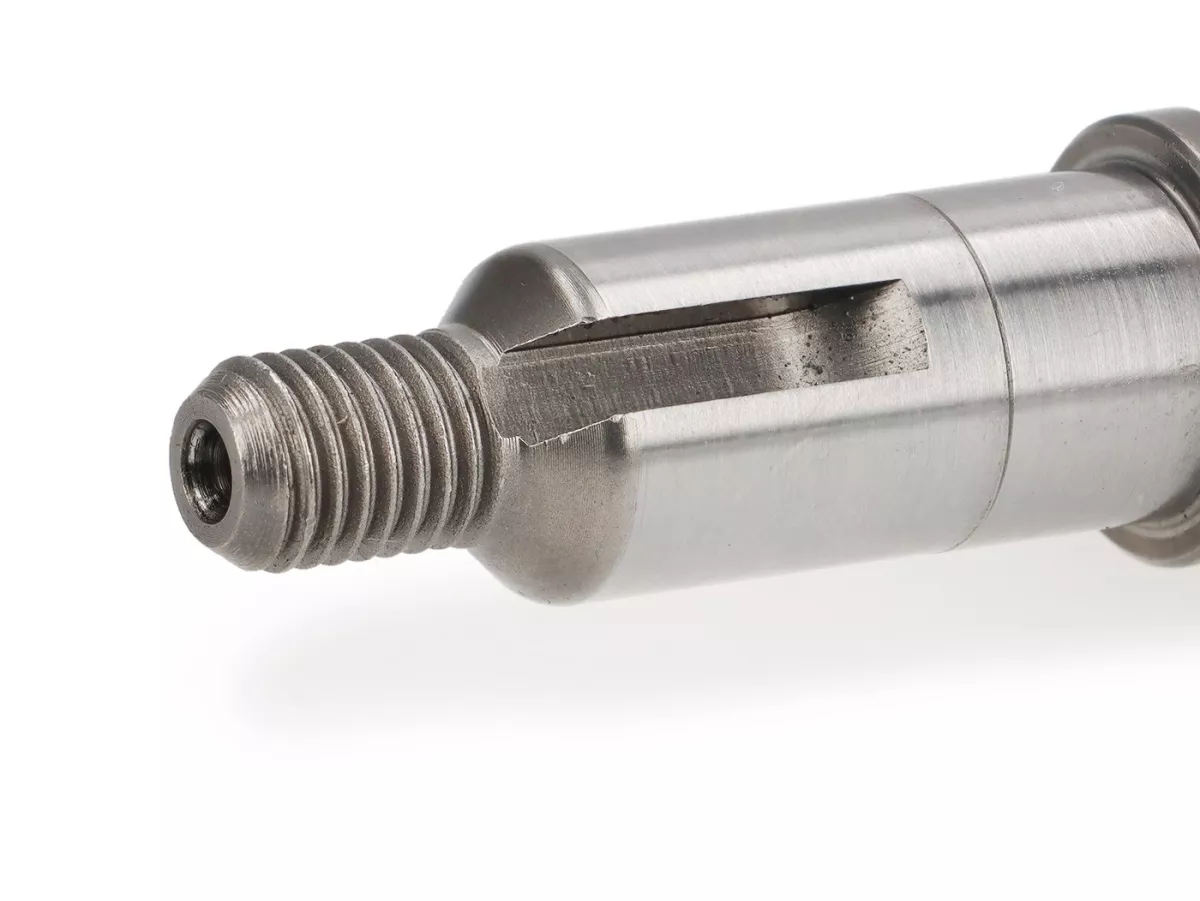 Axe d'arbre primaire -BENELLI- Vespa Largeframe PX125, PX150, PX200, Cosa, T5 125cc - siège du roulement : Ø=15mm, bague : Ø=13mm, longueur : 121mm