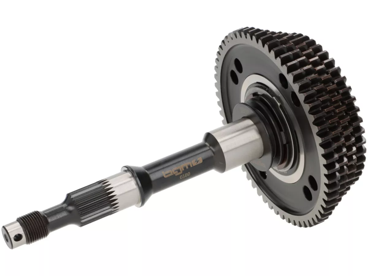Gearbox complete (gears incl. main shaft + auxiliary shaft) -BGM PRO Touring- Vespa Smallframe, 4-speed- 58, 54, 50, 46 teeth, Vespa PK, ETS, V50 (V5A1T, 69444-), Special (V5B3T, 94315-), Elestart (V5B4T, 1514-), PV125 (VMA2T 150203-), ET3 (VMB1T, 8161) -