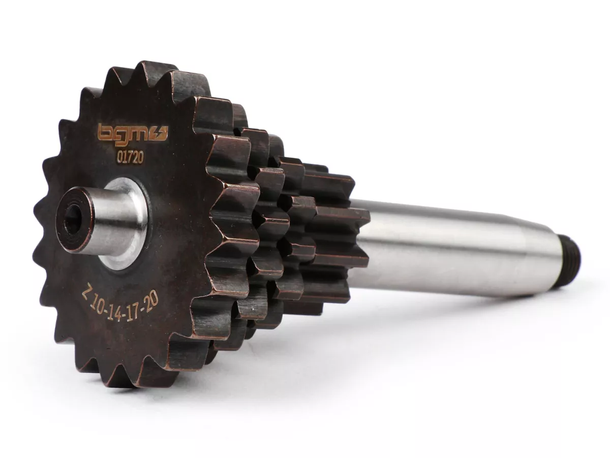 Toma de fuerza -BGM PRO Sport- Vespa V50, PV125, ET3, PK50, PK80, PK125 S-XL - 10-14-17-20 dientes (usado con caja de cambios original, tercera marcha corta, cuarta marcha extra corta)