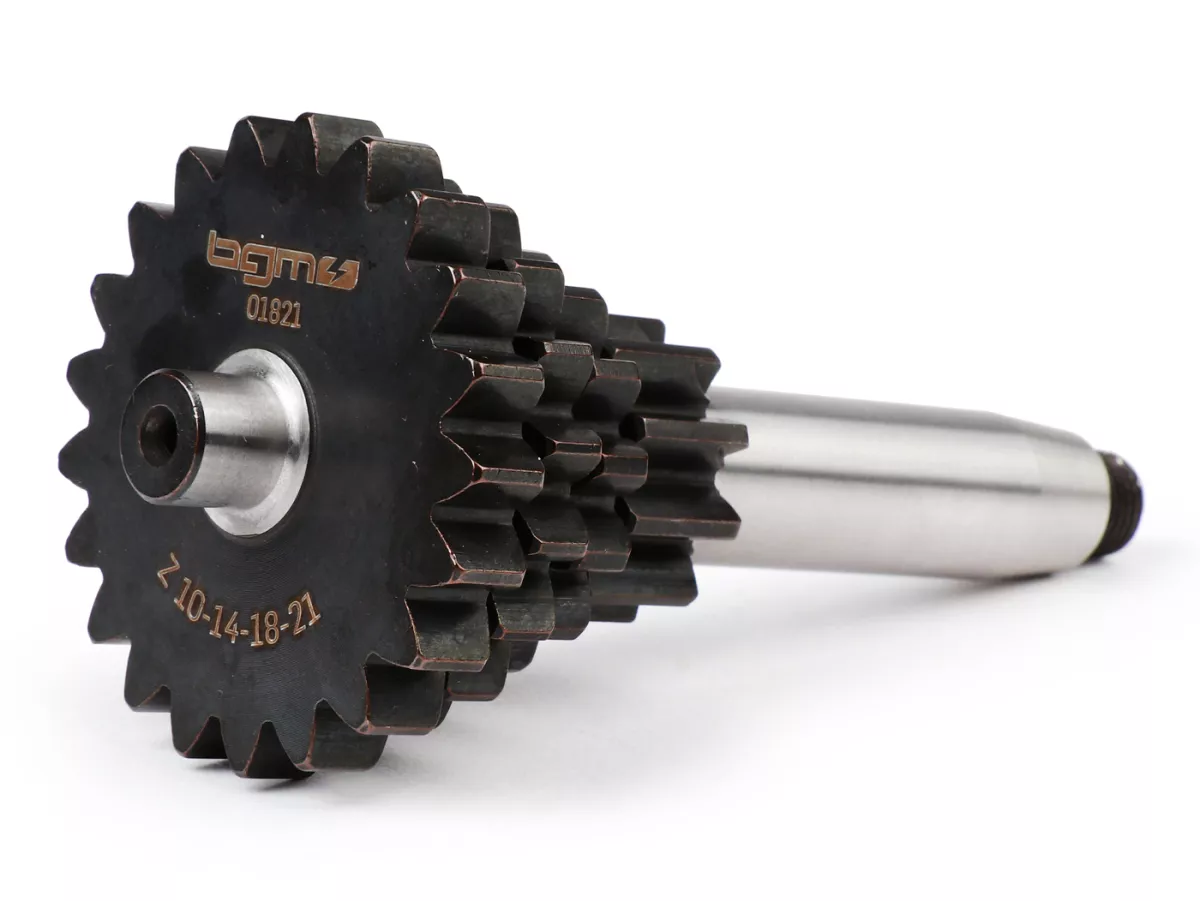 Gear cluster -BGM PRO Touring- Vespa V50, PV125, ET3, PK50, PK80, PK125 S-XL - 10-14-18-21 teeth (used with genuine gear box, short 4th gear)