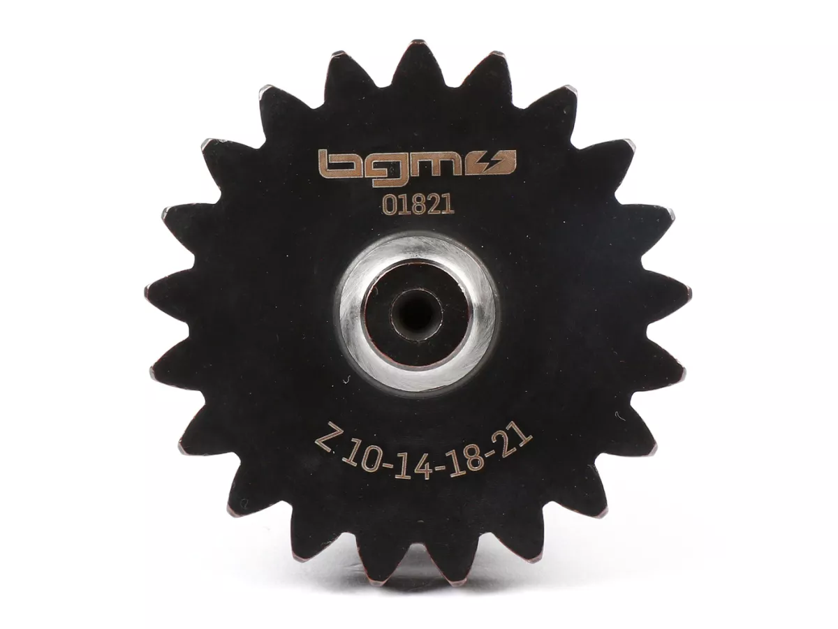 Gear cluster -BGM PRO Touring- Vespa V50, PV125, ET3, PK50, PK80, PK125 S-XL - 10-14-18-21 teeth (used with genuine gear box, short 4th gear)