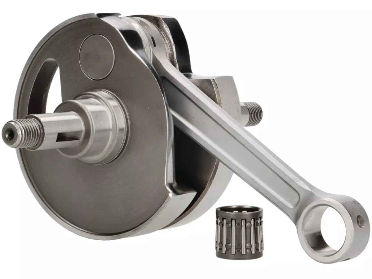 vilebrequin -BGM Pro (tiroir rotatif) course 60mm, bielle 128mm, axe de piston=Ø16mm- Vespa PX200, Rally200 (Ducati), Cosa200, Motovespa TX200 - convient aux cylindres Quattrini M244/VMC244