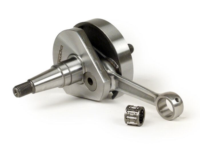 Vilebrequin -BGM ORIGINAL STANDARD (valve rotative)- Vespa PK75, LML SE (cône Ø=24mm) - également compatible avec V50, PK50, PK50 XL, PK50 XL2 (avec roulement de conversion 6005)