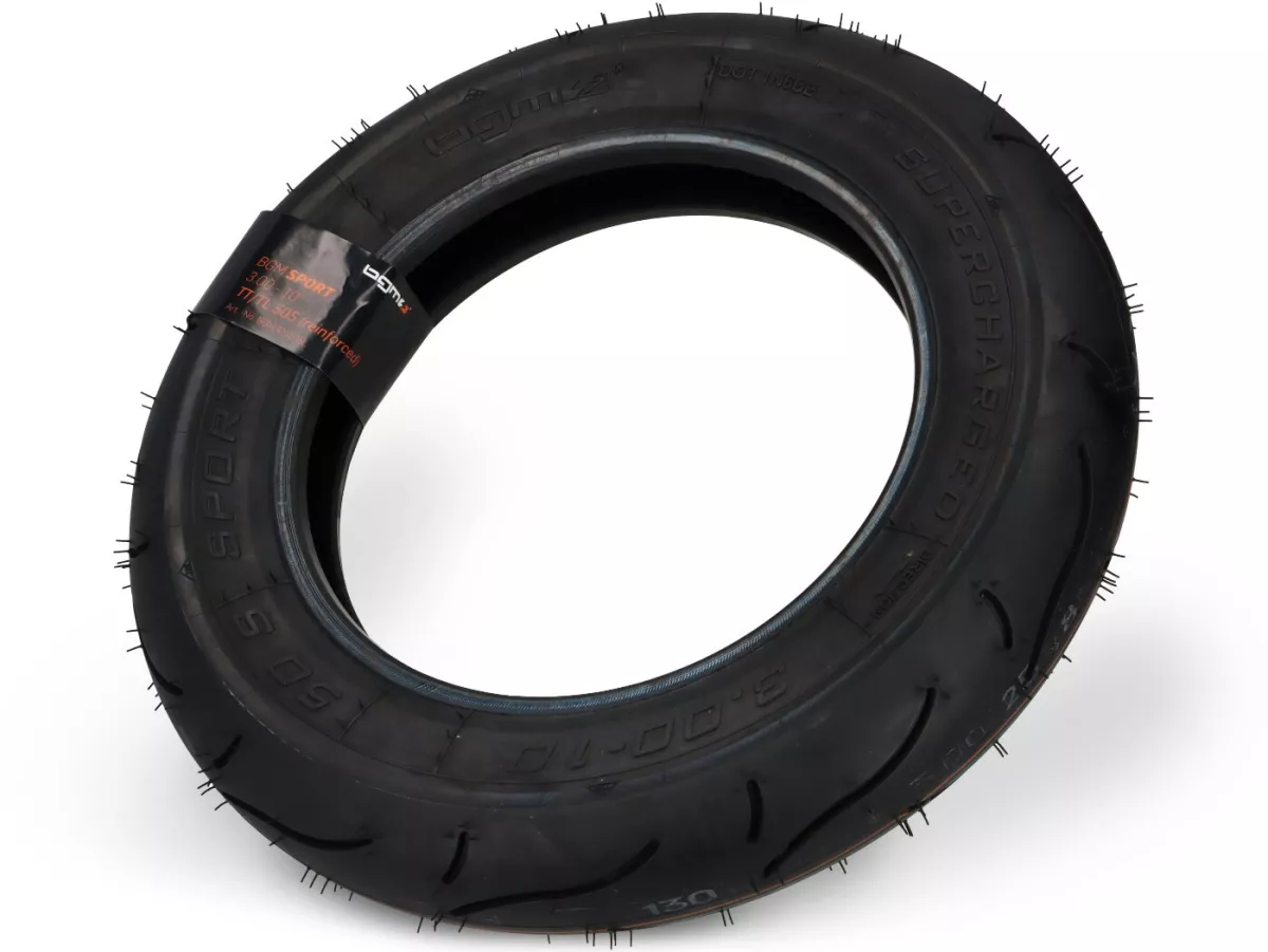 Pneu -BGM Sport (fabriqué en Allemagne par Heidenau)- 3.00 - 10 pouces TT/TL 50S 180 km/h (reinforced)