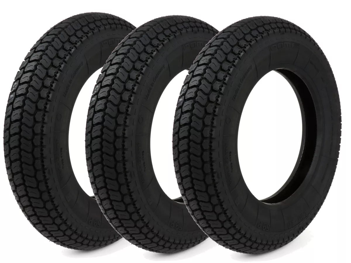 Bandenset -3x-BGM Classic (Made in Germany)- 3.50 - 10 inch TT 59P 150 km/u (versterkt)- alleen voor velgen met binnenband