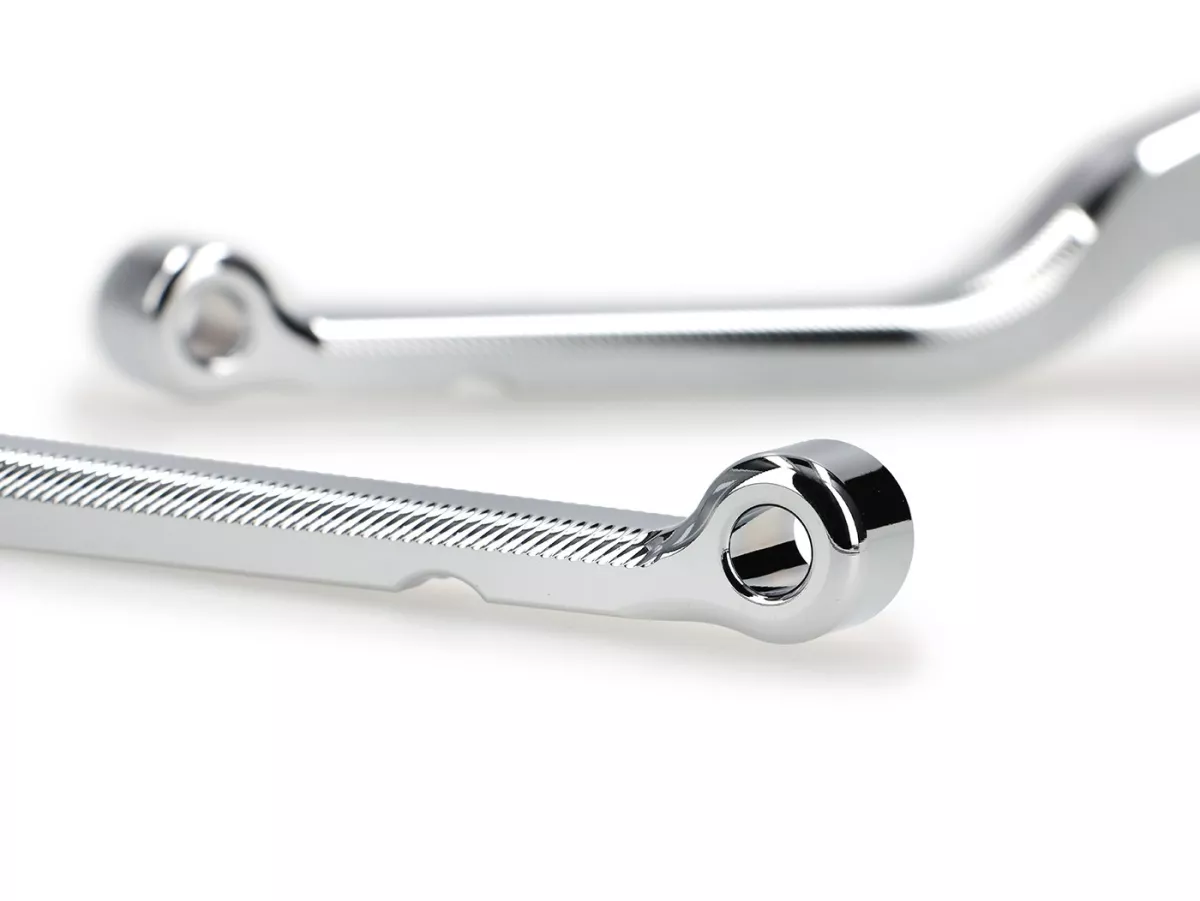 Brake lever set -BGM PRO CNC Sport, long (165mm)- Vespa GTS 125-300 - (from 2023 with Nissin brake system)- chrome - ABE